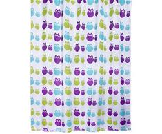 Papillion Rideau de Douche en Polyester Multicolore Motif Chouettes 200Â x 180Â cm