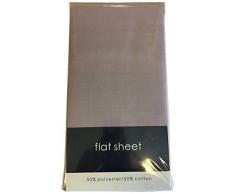 Rapport Facile dentretien Infroissable Drap Plat, Coton Polyester, Lilas, King