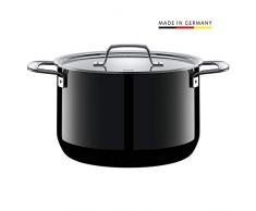 Silit Zeno Black Faitout Haut 24 cm avec Couvercle en métal et céramique Silargan Noir 6,4 l
