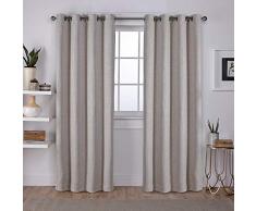 Home Exclusive Exclusif Maison Rideaux Vesta Lin texturé tissé occultant Grommet Top fenêtre Panneau de Rideau Paire, du Sable, 52 x 96