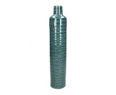 Leewadee Vase en faïence Bleu 8 x 8 x 40 cm