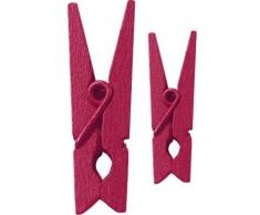 Lot de 12 pinces à linge en bois Rose 3,5 cm