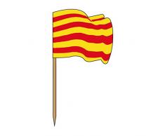 Garcia de Pou 144 unité Drapeau Picks Catalogne dans Une boîte en Bois, Assortis, 4 x 2.5 x 6.5 cm