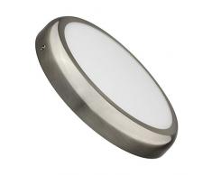 MAXILAMP Max180803 Plafonnier LED Rond Design 24W Silver Verre, Transparent