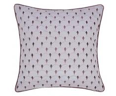 Peacock Blue Hotel Zoya Coussin, 100% Coton Panama, Prune, 40x40