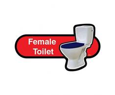 Find Memory Care Panneau de Toilette Autocollant Dementia Friendly Female 300 mm de Large Rouge