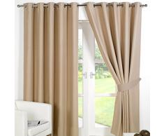 Dreamscene Rideaux occultant, Polyester, Tissu, Beige Naturel, 228,6Â cm de Large x 137,2Â cm de Hauteur