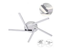 Relaxdays 10028403_469 Lampe LED, lumiÃ¨re chaude blanche, 3000 K, lampadaire mural et de plafond, mÃ©tal,argentÃ©-blanc, One size