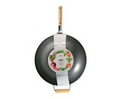 Home Wok Anti-AdhÃ©rente avec Manche Aluminium Noir 36 X 58 X 15,5 cm