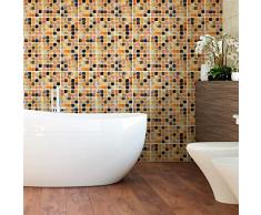 9 Stickers adhésifs carrelages | Sticker Autocollant carrelage - Mosaïque carrelage mural salle de Bain et Cuisine | carrelage Adhésif - Nuance Sablé - 20 x 20 cm - 9 Pièces