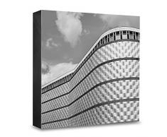 COGNOSCO HG-L102 Tableau Mural en Bois avec Photo darchitecture Leipzig Noir/Blanc Format Moyen 15 x 15 cm