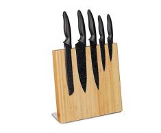 Relaxdays 10028862 Bloc aimantÃ©, Porte Bambou, Range Couteaux Non Garni, Universel, 27,5 x 28 x 12 cm,Nature