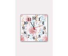 Bonamaison Horloge Murale en MDF, Multicolore, 30 x 30 cm
