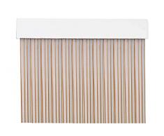 MercuryTextil P69 Rideau de Porte PVC 210 x 90 cm Transparent + Fil Marron Clair