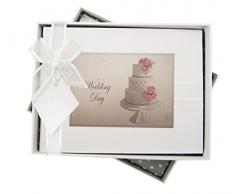 White Cotton Cards Album Photo de Mariage gÃ¢teau Vintage, Bois, Blanc, Petit