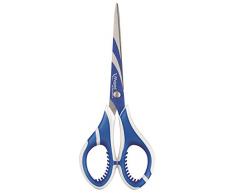 Maped - Ciseaux Zenoa Fit 17 cm - Ciseaux Adultes avec Anneaux Symétriques Ergonomique 3D - Ciseaux Ambidextres - Lamelles Décorées et Amorties Anti-Douleur - Coloris Bleu