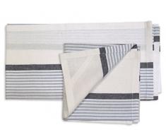 Soleil dOcre 712044 Prestige Lot de 2 Torchons Jacquard Coton Blanc 50 x 70 cm