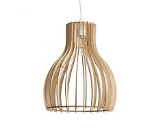 Luminaire Helsinki S, suspension bois, 60 W, naturel, Ã¸ 28 x H 34 cm