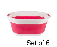 Beldray COMBO-5721 Panier Ã Linge Ovale Pliable Rouge 27 l