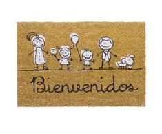 dcasa DCASA Antidérapant Bienvenue Référence DC Paillasson Textile Unisexe pour Adulte, Multicolore (Multicolore), Unique