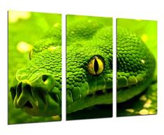 Tableau Moderne Photographique, Impression sur bois, Nature sauvage, serpent vert, 97 x 62 cm, ref. 26368