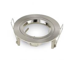 V-TAC Support Spot Rond Ã encastrer pour Fixation Gu10, Satin Nickel