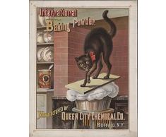 Le Poster Collective Vintage International Cuisson Poudre Queen City Chemical Co. Chat Noir Poster Format A3Â 29.7Â cm x 42Â cm Impression de qualitÃ©, Bois, Multicolore, 42Â x 29.7Â x 42Â cm