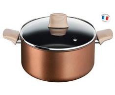 Tefal ECO-Respect Faitout 24 cm / 5 L + Couvercle Verre Antiadhésif Induction G2544602