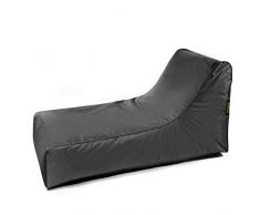 Pushbag Stretcher Pouf, Polyester, Noir, 70 x 125 cm