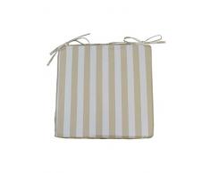 HomeMaison Galette de Chaise Ã Rayure, Polyester, Ecru, 40x40 cm