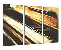 Tableau Moderne Photographique, Impression sur bois, Piano en bois Vintage, Retro, 97 x 62 cm, ref. 26756