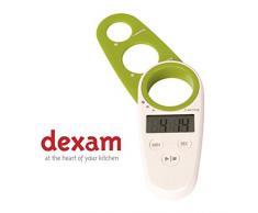 Dexam 12 x 5 x 1,75 cm Duo Minuteur numérique de Cuisine et Mesure à Spaghetti, Blanc/Vert