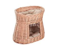 Ãlectronique wicker24Â 481â50/P Panier Chat en Osier, Panier, honiggelb, 50Â x 40Â x 45Â cm