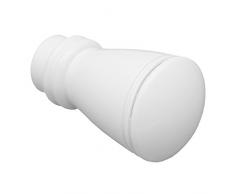 GARDINIA Embouts pour tringle Ã rideau, 2 embouts Siro, SÃ©rie Chicago, MÃ©tal, Blanc, DiamÃ¨tre: 20 mm