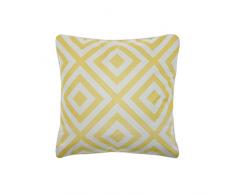 ZONS Coussins 45 * 45cm avec Bordure du Même Tissu (4 Couleurs) + Rembourrage 480g (Jaune)