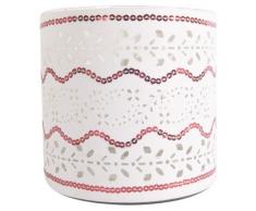 Ian Snow Photophore cylindrique en Verre et Papier pour Bougie Chauffe-Plat Blanc