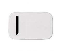Design Letters Lunch Box Plastique Blanc/Noir 18 cm