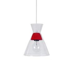 Tosel 16771 Suspension 1 LumiÃ¨re, Verre/, E27, 40 W, Transparent, 20 x 80 cm