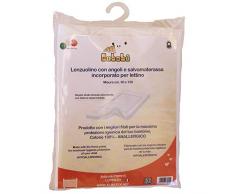 BubabÃ¹ Lorenzo Drap de lit avec Angles et protÃ¨ge-Matelas intÃ©grÃ©, Blanc, 60 x 130 cm