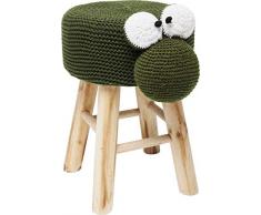 Kare Funny Frog Tabouret Rond avec Housse Cousue et Corbeau 100% Polyester Vert 35 x 40 x 27 cm