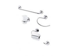 FERIDRAS Bora Set Accessoires Salle de Bain, 5 pièces, Chrome