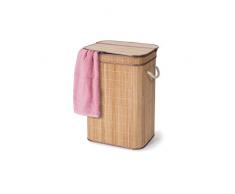 Perel HP100210 Panier Ã Linge avec Couvercle-Bambou-RECTANGULAIRE-Naturel, 34 x 60 x 5