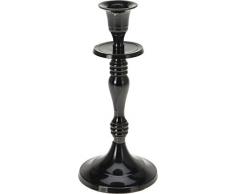 Viscio Trading Maison & Christmas Bougeoir, métal, Noir, 8 x 8 x 20 cm