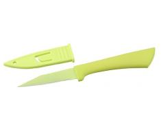Fackelmann 27104 Couteau à legumes Nirosta - Happy 20cm en PP/TPE/INOX, Acier Inoxydable, Vert, 20 x 9 x 1,6 cm