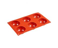 thermohauser 5000185151 Tapis de cuisson en silicone avec demi-sphère Rouge Diamètre 7 cm 17,5 x 30 cm