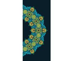 PeelitStickit ID-029 60 Largeur x 130 cm Hauteur «â¯Mondeâ¯Â» Motif Traditionnel de Haute qualité Rouleau Mural en Vinyle Papier Peint Mural