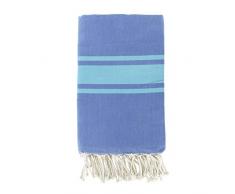 Moorish Idol - Fouta Traditionelle- 100cm x 200cm- Bleu Grec/Vert Turquoise