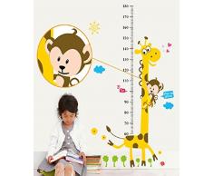 Mondial-Fete - Sticker adhÃ©sif toise Girafe animÃ©e (88 x 180 cm)