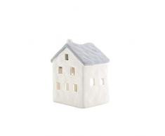 Light-Glow Petit bougeoir en Porcelaine Gris 13 x 6 x 8 cm