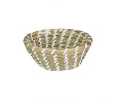 Totally Addict KA2624 Coupelle Tressé, JONC DE MER, Beige-Blanc, 15 x 15 x 6 cm